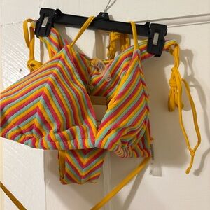 Colorful Striped Bikini Top